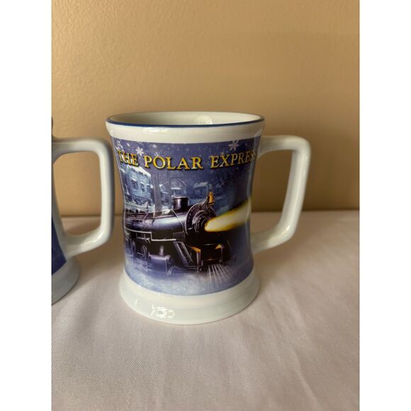 2 Polar Express Embossed Train Believe Mug Warner Brothers - Picture 7 of 9